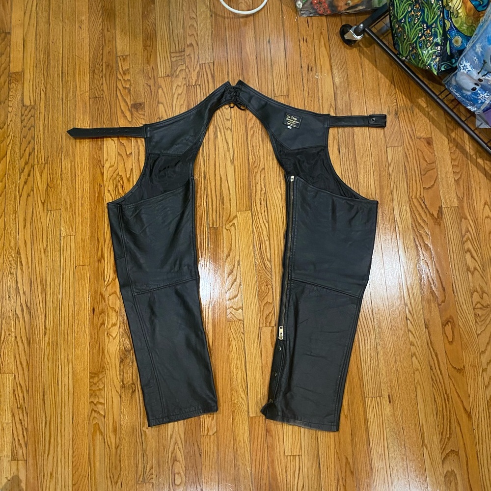Black Leather Chaps Motorcycle kink San Diego leather company